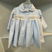 PRETTY ORIGINALS - Smocked Dress Coat & Hat Set  - Blue