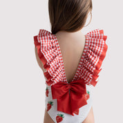 MEIA PATA - Saint Tropez Strawberries Print Swimsuit - Red