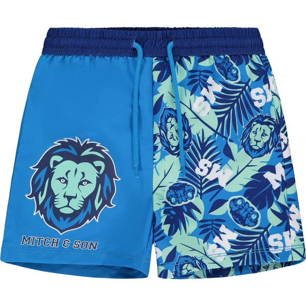 MITCH & SON - Kennedy Lion Swim Shorts - Bright Blue