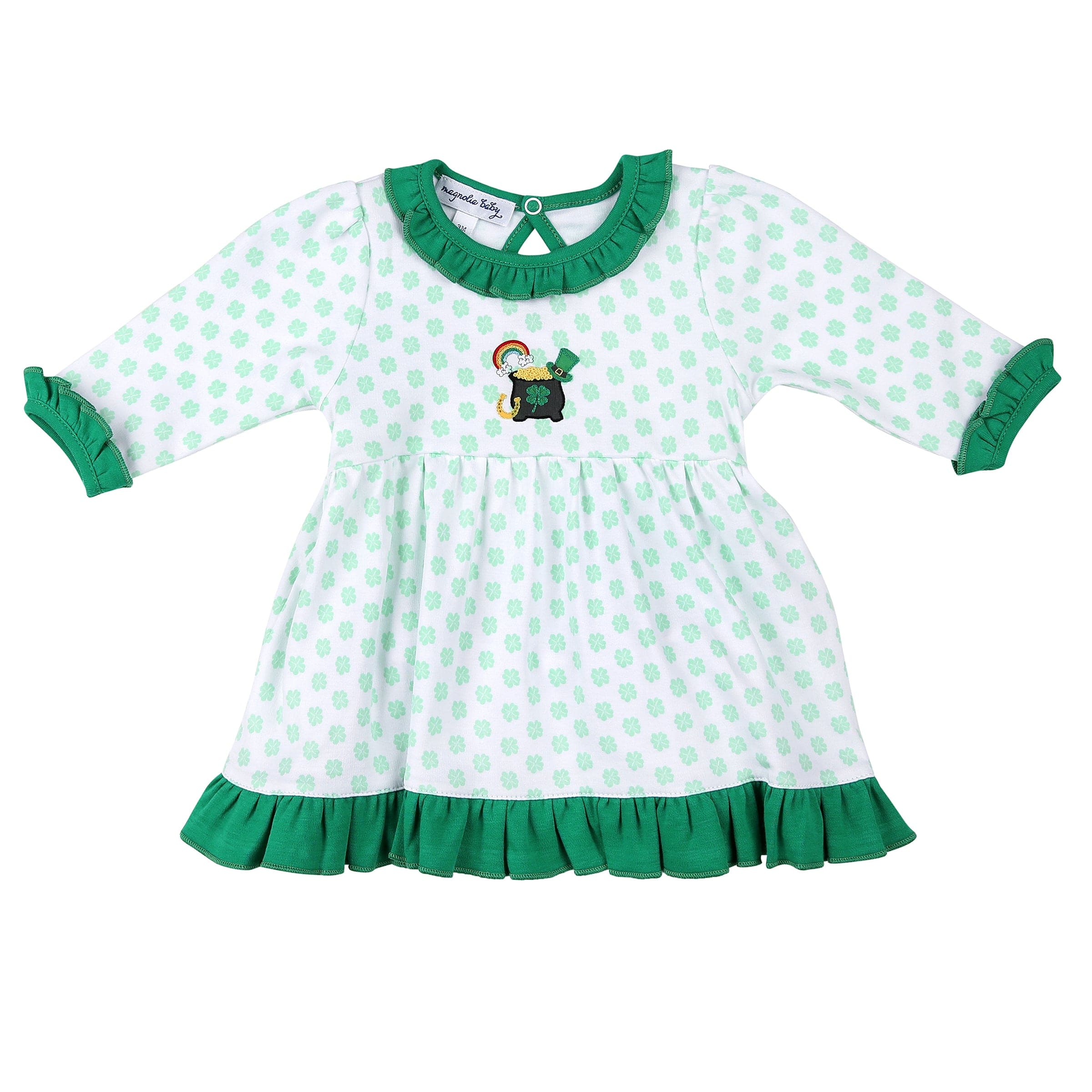 MAGNOLIA BABY - Shenanigans Embroidered Dress Set - Green