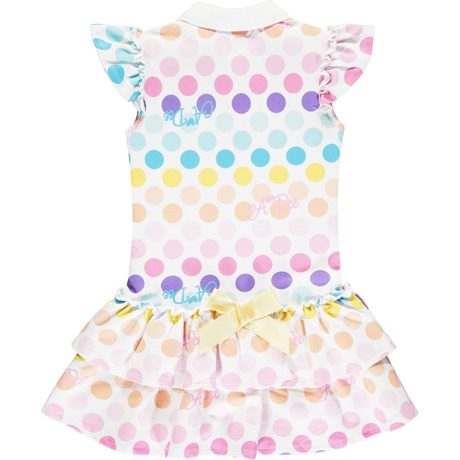 A DEE - Polka Dot Tennis Dress - White/Pink/Blue