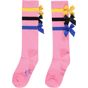 A DEE - Gazette Bow Knee High Socks - Candy Pink