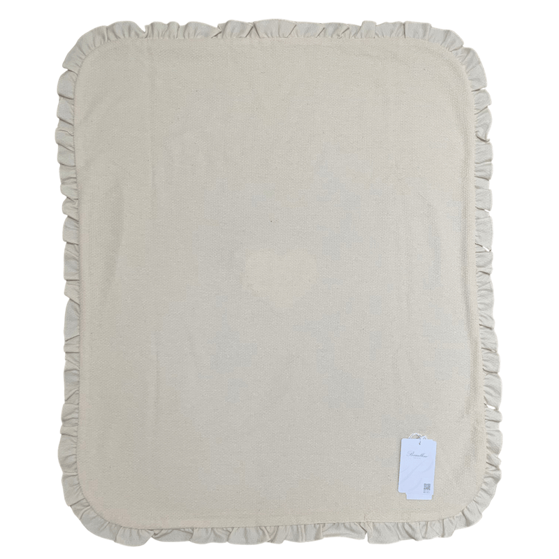 BARCELLINO - Stripe & Heart Blanket - White
