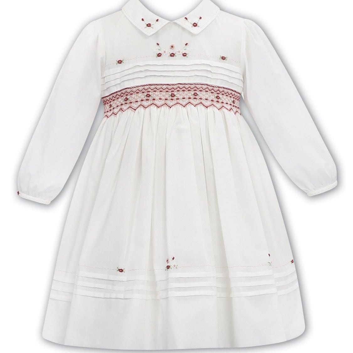 SARAH LOUISE WHITE / RED SMOCKED DRESS WINTER