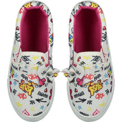 A DEE - Frilly Canvas Slip On Trainer - Lipstick Pink