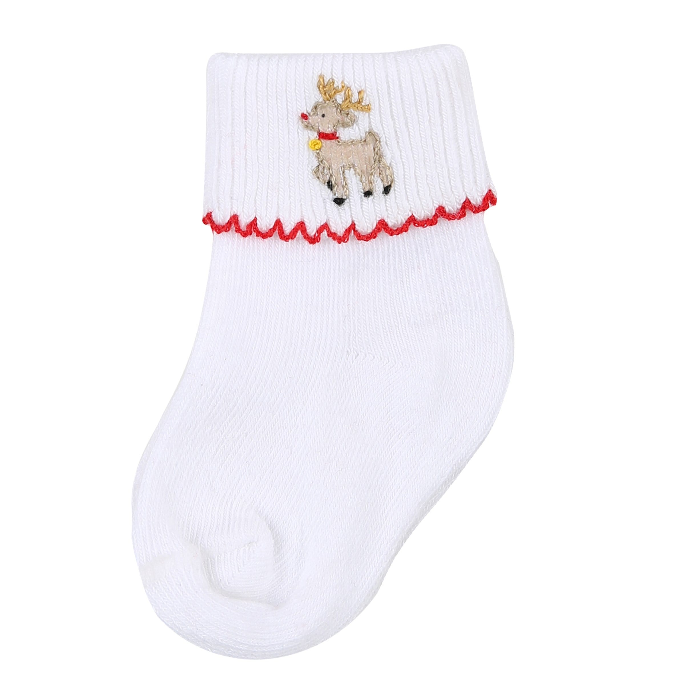 MAGNOLIA BABY - Rudolph & Santa Socks - White