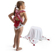 MEIA PATA - Seychelles Raspberries Print Swimsuit - Crimson