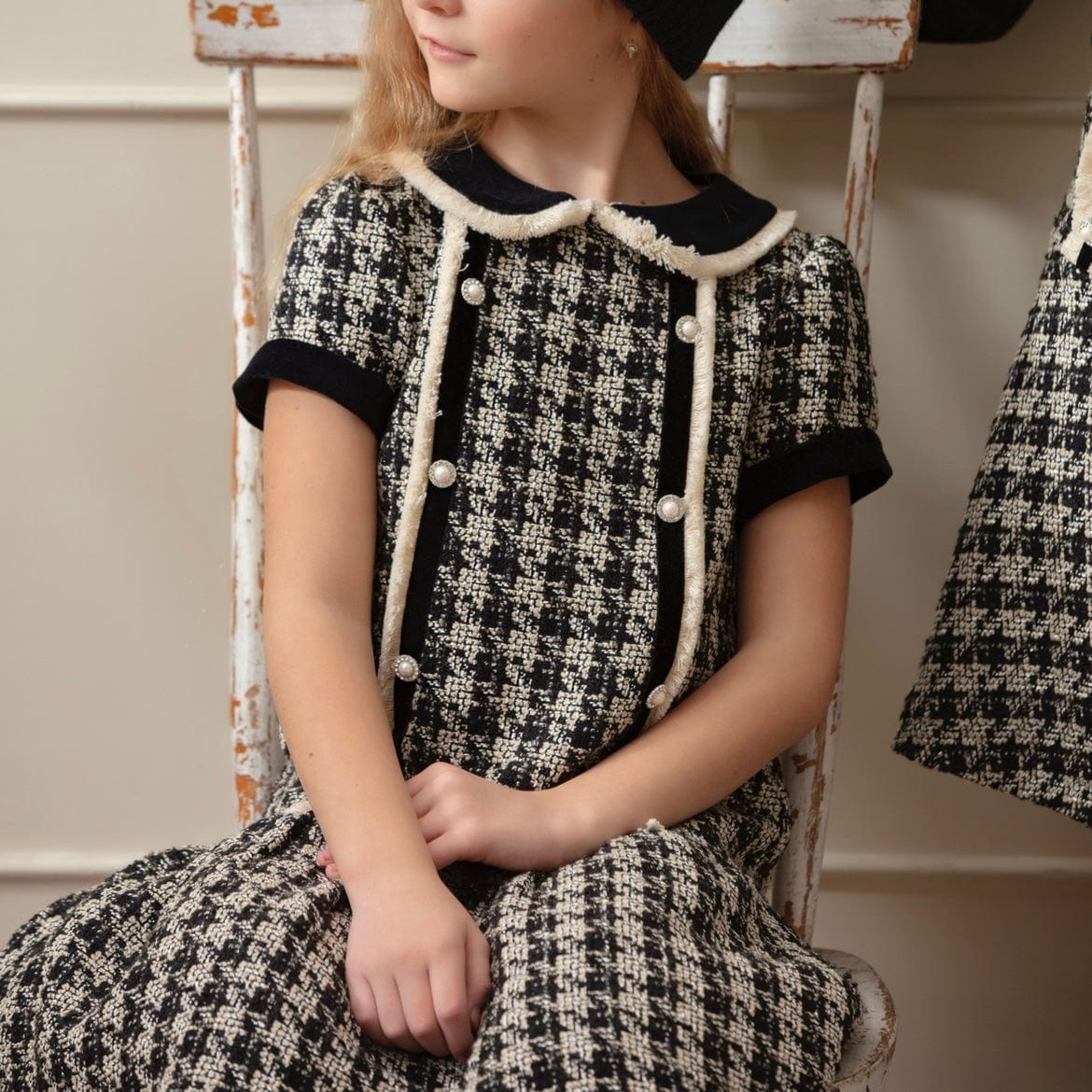 PATACHOU - Tweed Flannel Dress - Black