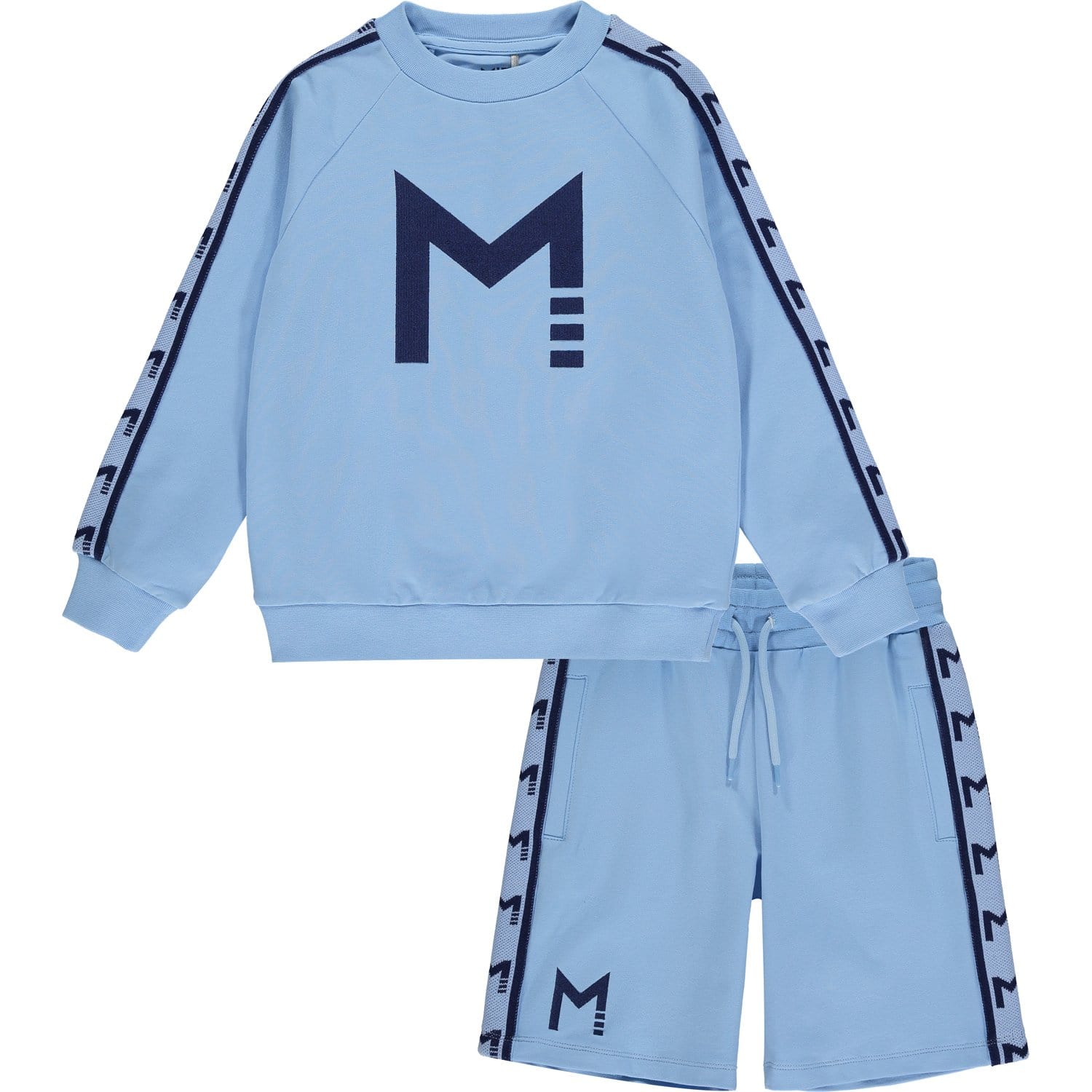 MITCH - Massachusetts Tape Sweatshirt Short Set - Light Blue