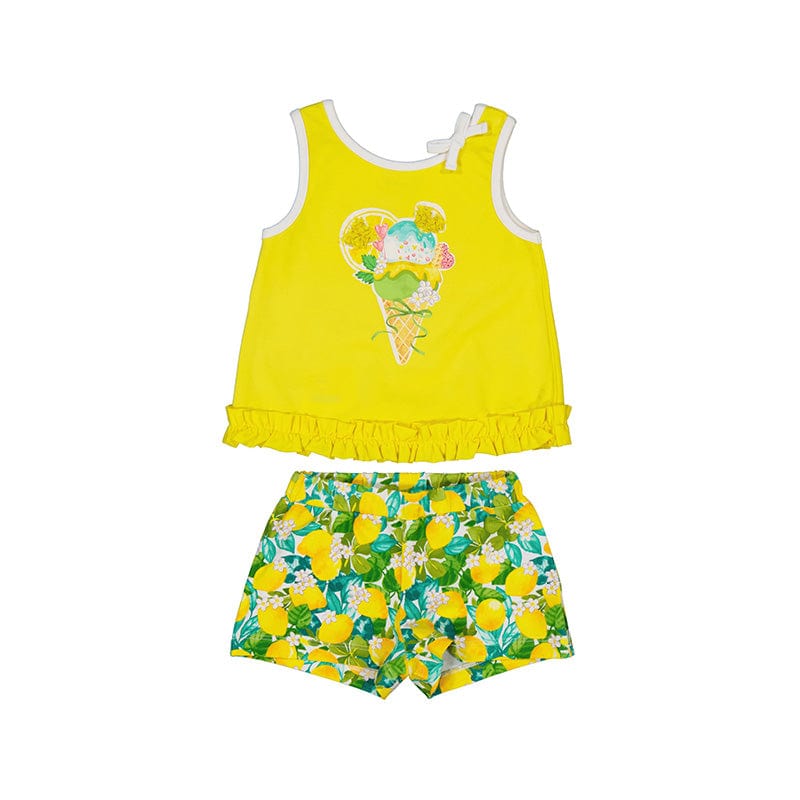 MAYORAL - Lemon Ice Cream Top & Short Set - Yellow