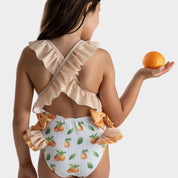 MEIA PATA - Cannes Oranges Print Swimsuit - Orange