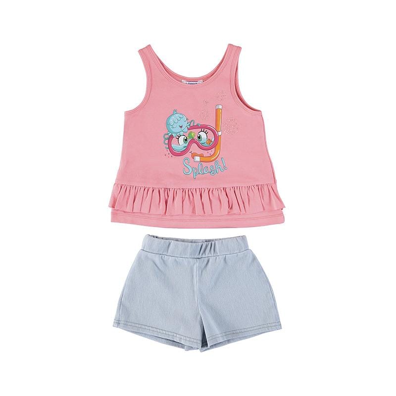 MAYORAL - Splash Top & Short Set - Denim