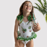 MEIA PATA - Provence Coconut Print Swimsuit - Green