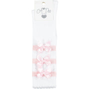 A DEE - Fran Bow Knee High Sock - White