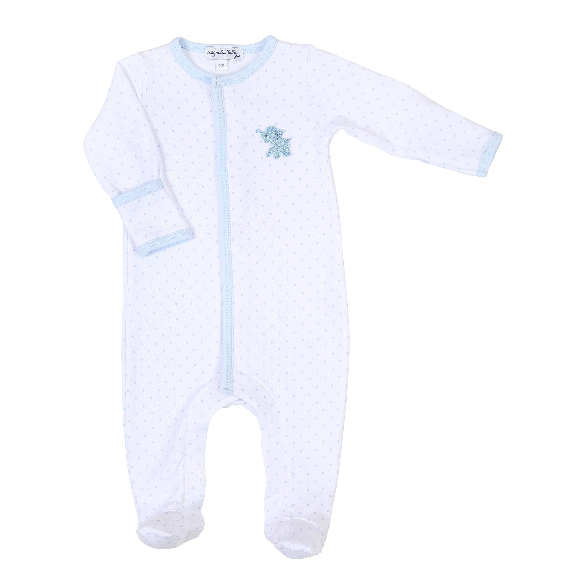 MAGNOLIA BABY - Tiny Elephant Babygrow - Blue