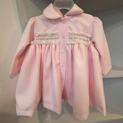 PRETTY ORIGINALS - Smocked Dress Coat & Hat Set  - Pink
