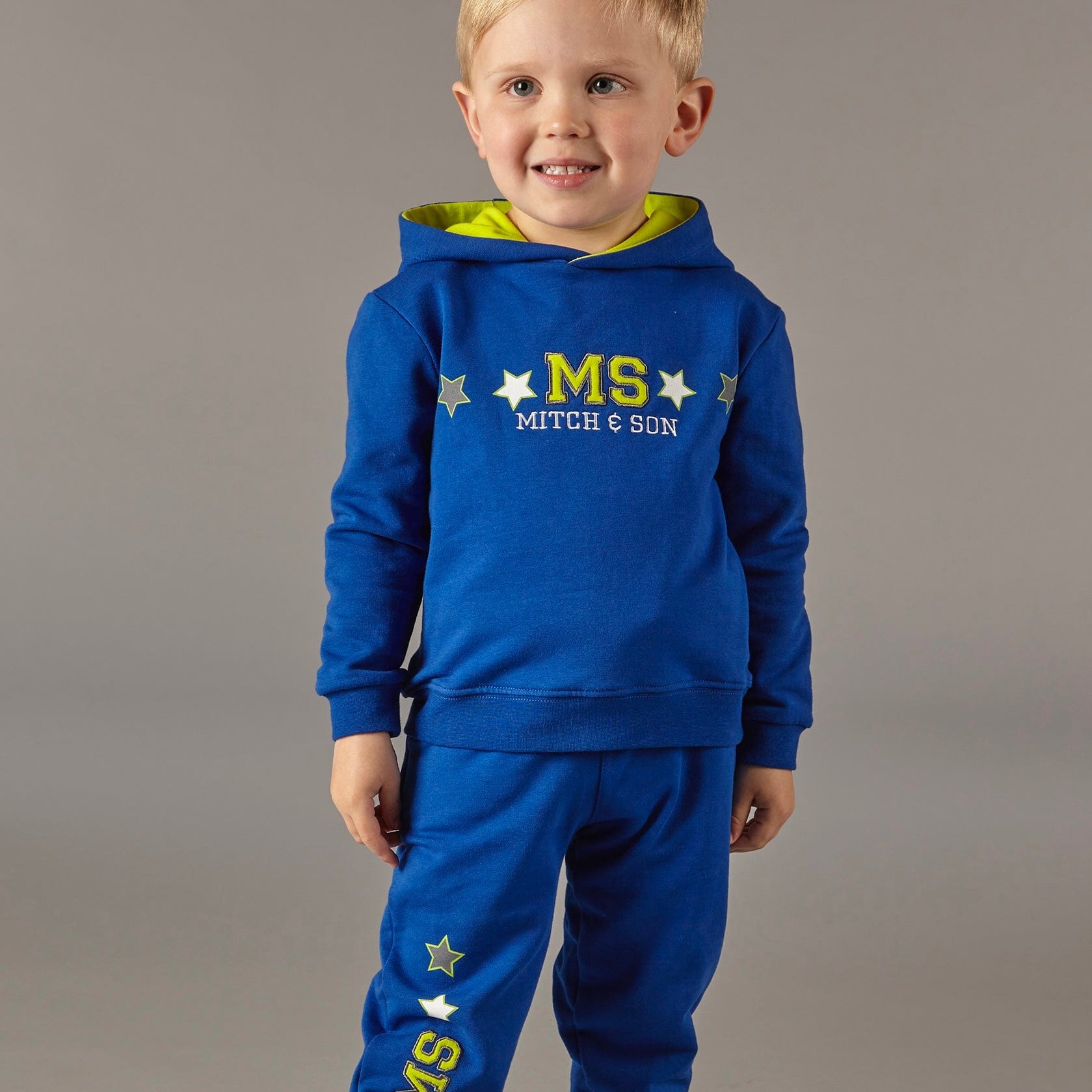 MITCH & SON - Guy Hooded Logo Tracksuit  - Royal Blue