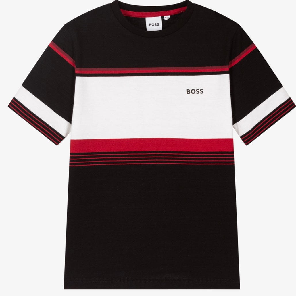 HUGO BOSS - Stripe T Shirt -  Red