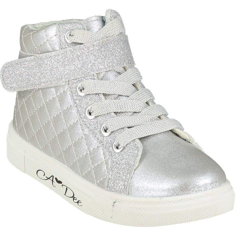 A Dee - High Top Trainer - Silver