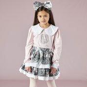 A DEE - Tallulah & Tessy Rose Print Skirt Set - Pale Pink