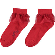 A DEE - Frill Ankle Sock - Red