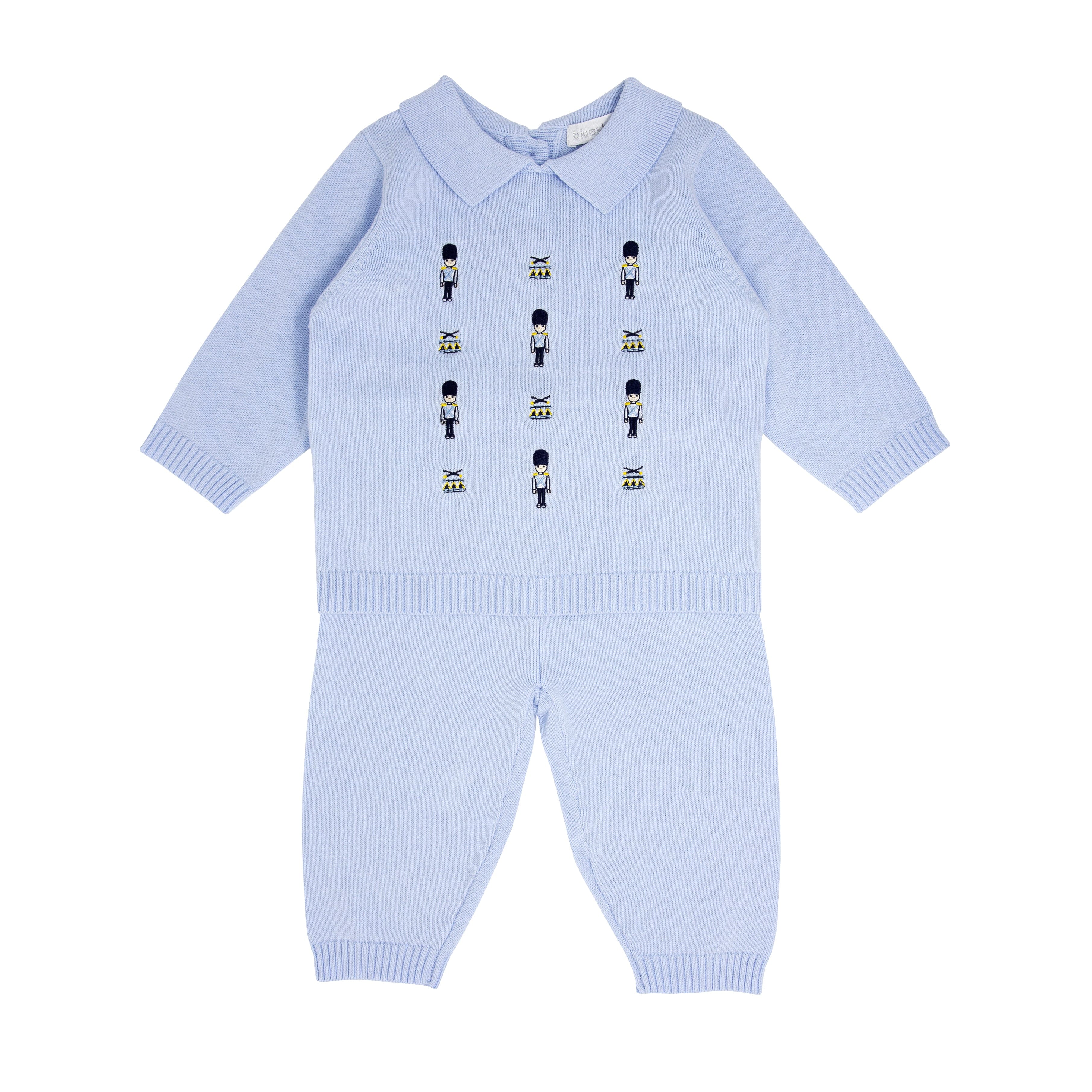 BLUES BABY -  Knit Solider Two Piece - Blue
