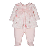 LAPIN HOUSE - Dog Tooth Bow Baby Set - Pink