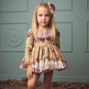 LA AMAPOLA - Lotus Baby Dress  - Mustard