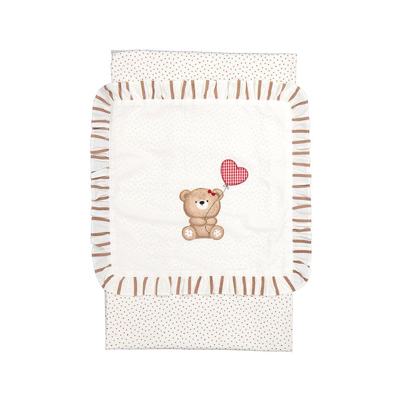 MAYORAL - Baby Bear Frill Heart Blanket - Natural