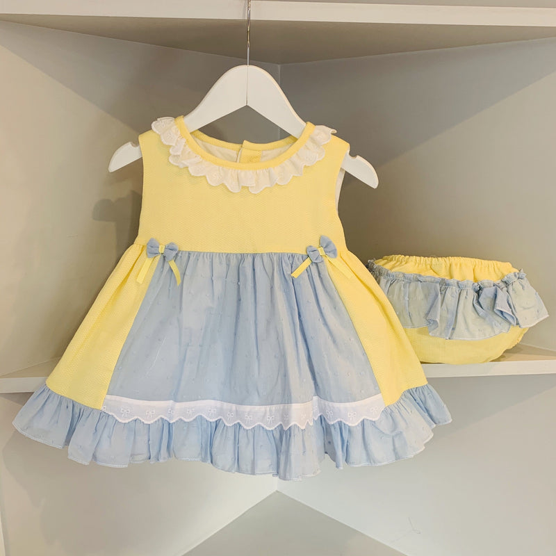 DULCE NENA LEMON/ BLUE BABY DRESS