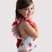 MEIA PATA - Saint Tropez Strawberries Print Swimsuit - Red