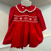 PRETTY ORIGINALS - Smocked Dress Set & Hairband  - Red