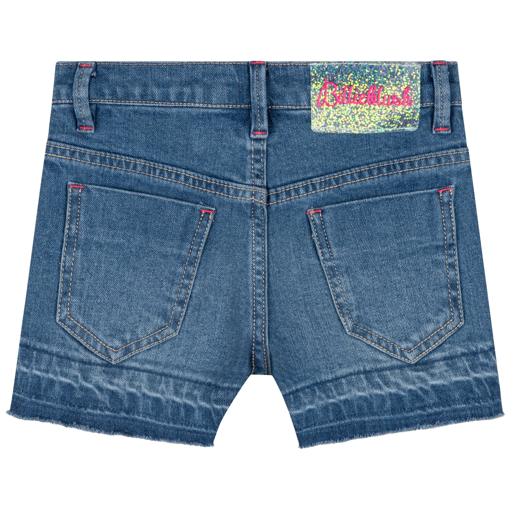 BILLIEBLUSH - Blouse & Dot Denim Short Set - Blue