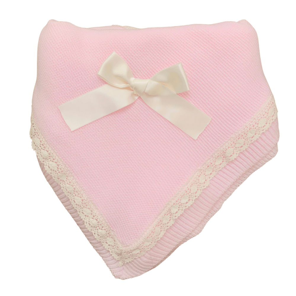 Nini - Blanket With Cream Trim - Pink