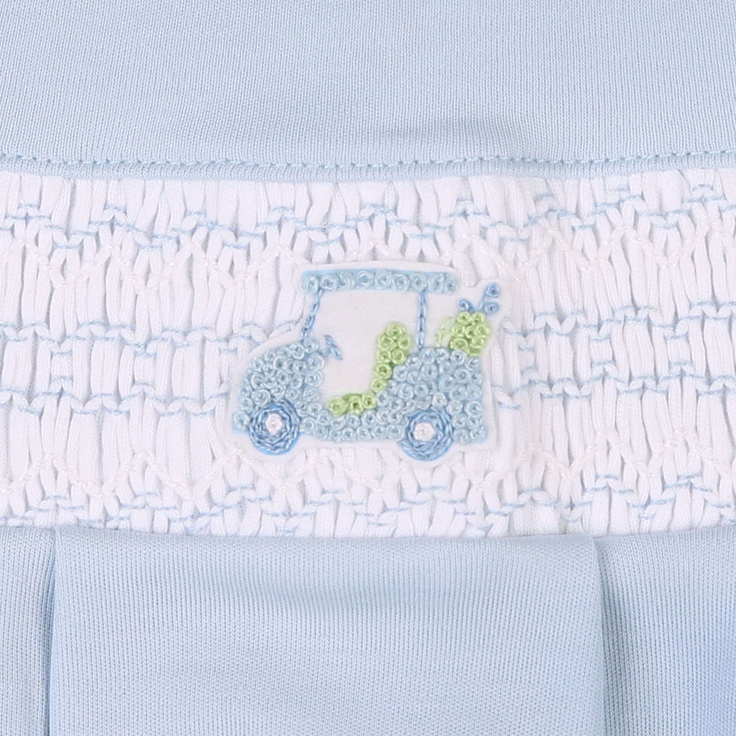 MAGNOLIA BABY - Tiny Caddy Smocked Blanket - Blue