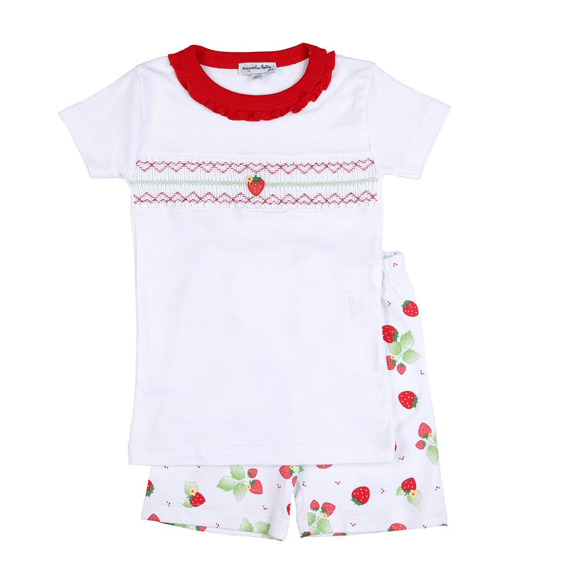 MAGNOLIA BABY - So Berry Cute Smocked Short Pyjamas - Red