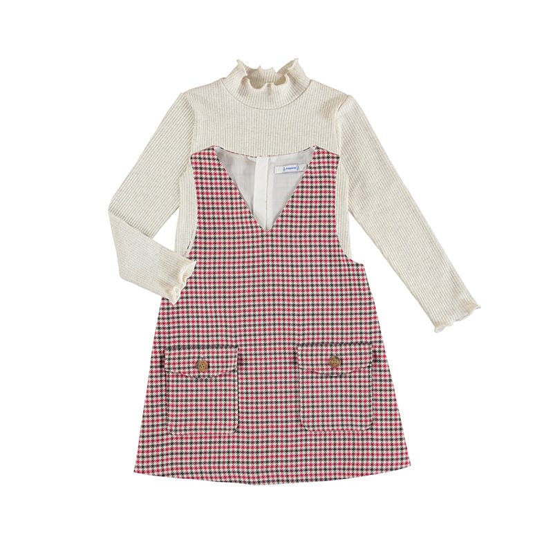 MAYORAL - Pinafore Dress Set - Raspberry