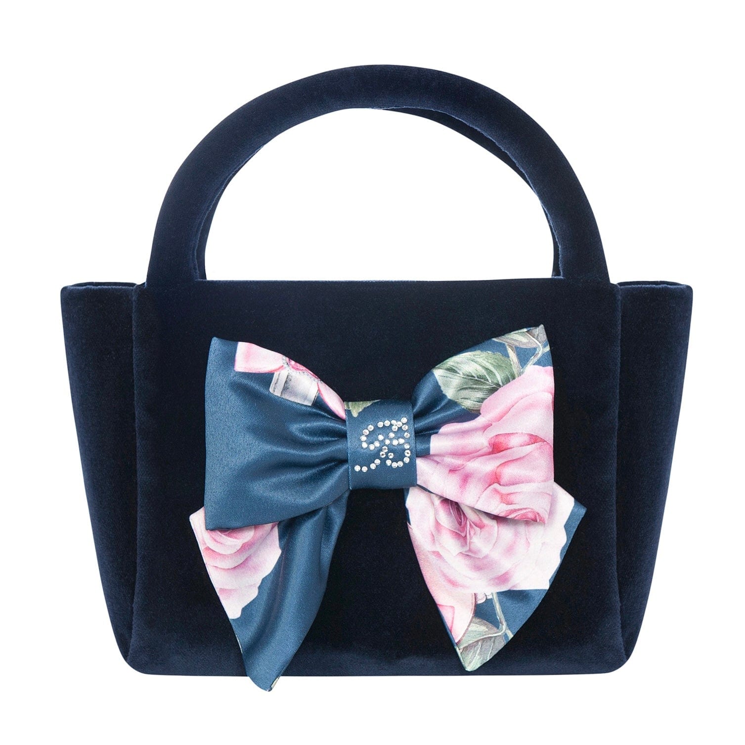 BALLOON CHIC - Floral Handbag - Navy