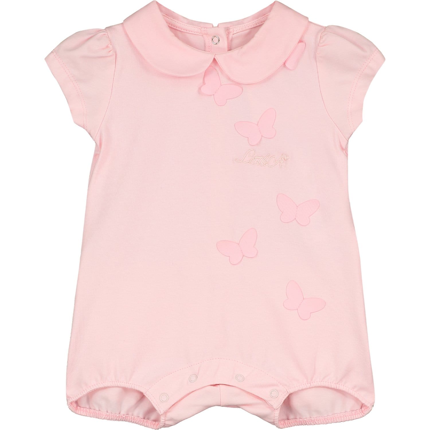 LITTLE A - Dorothy Voile Butterfly Print Romper - Pink