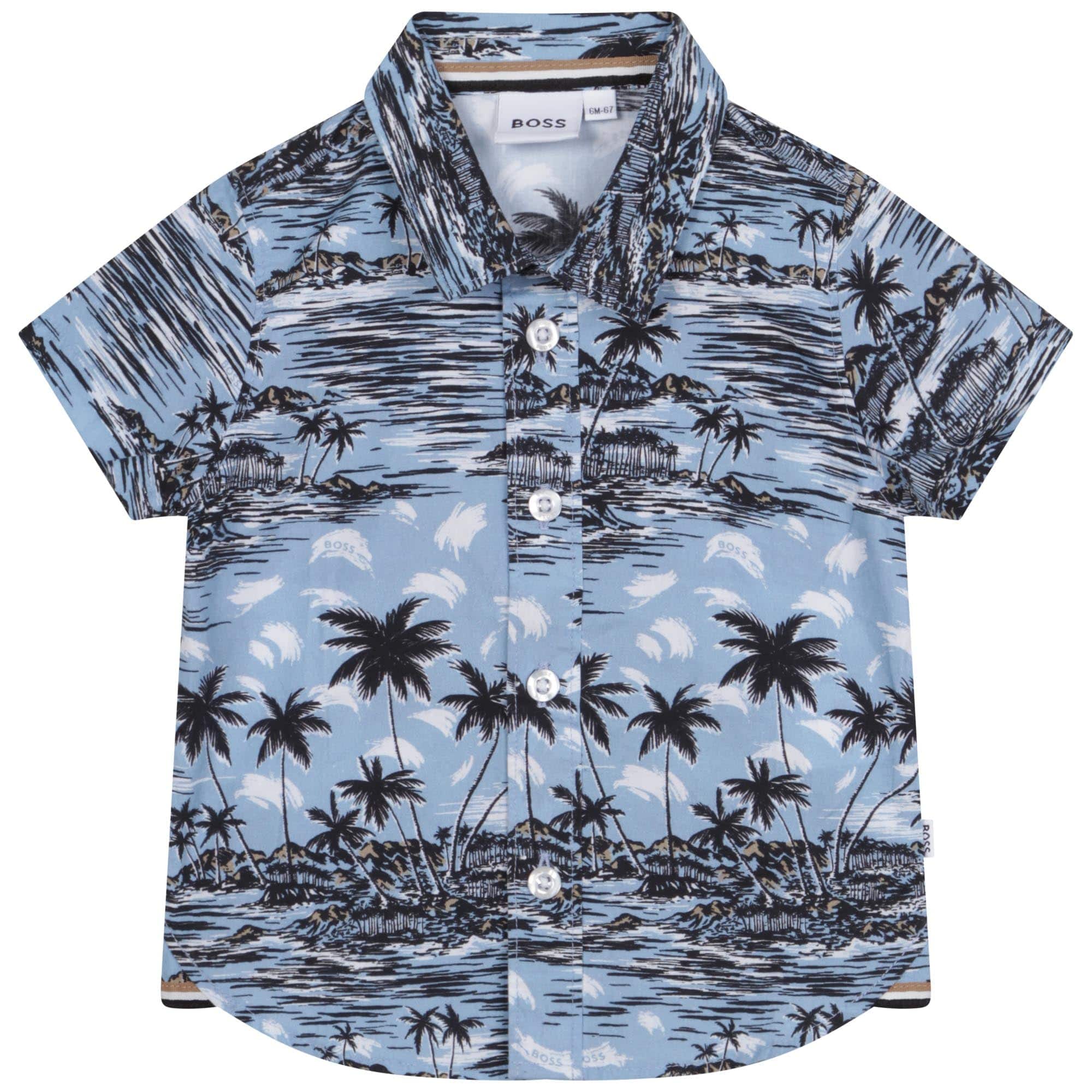 HUGO BOSS - Toddler Hawaiian Shirt - Blue