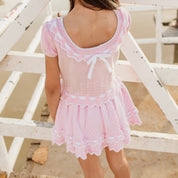 Rahigo - Ribbon Detail Pattern Skirt Set -  Pink