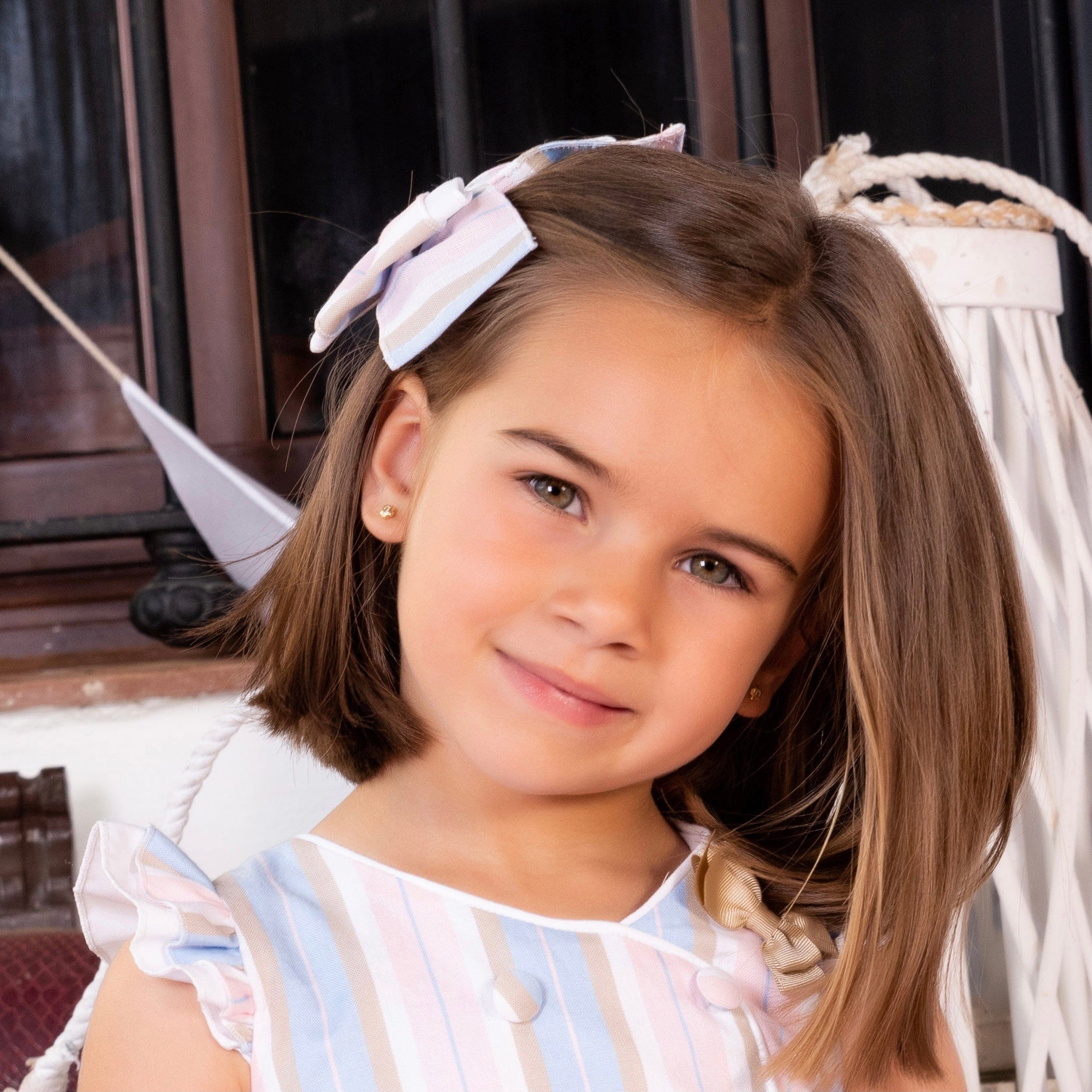 BABINE Candy Stripe Bow Clip Multi Bluebells Boutique