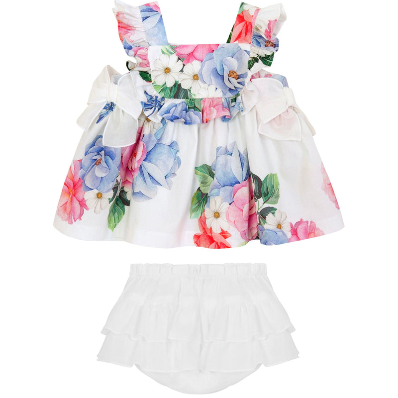 BALLOON CHIC - Floral Baby Dress - White
