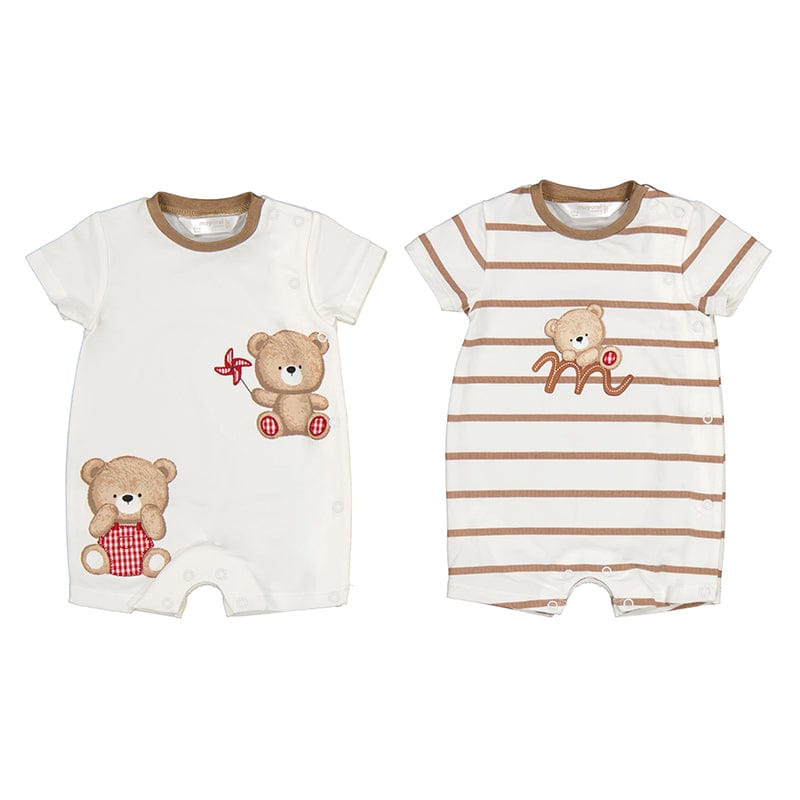 MAYORAL - Baby Bear Two Pack Rompers - Natural