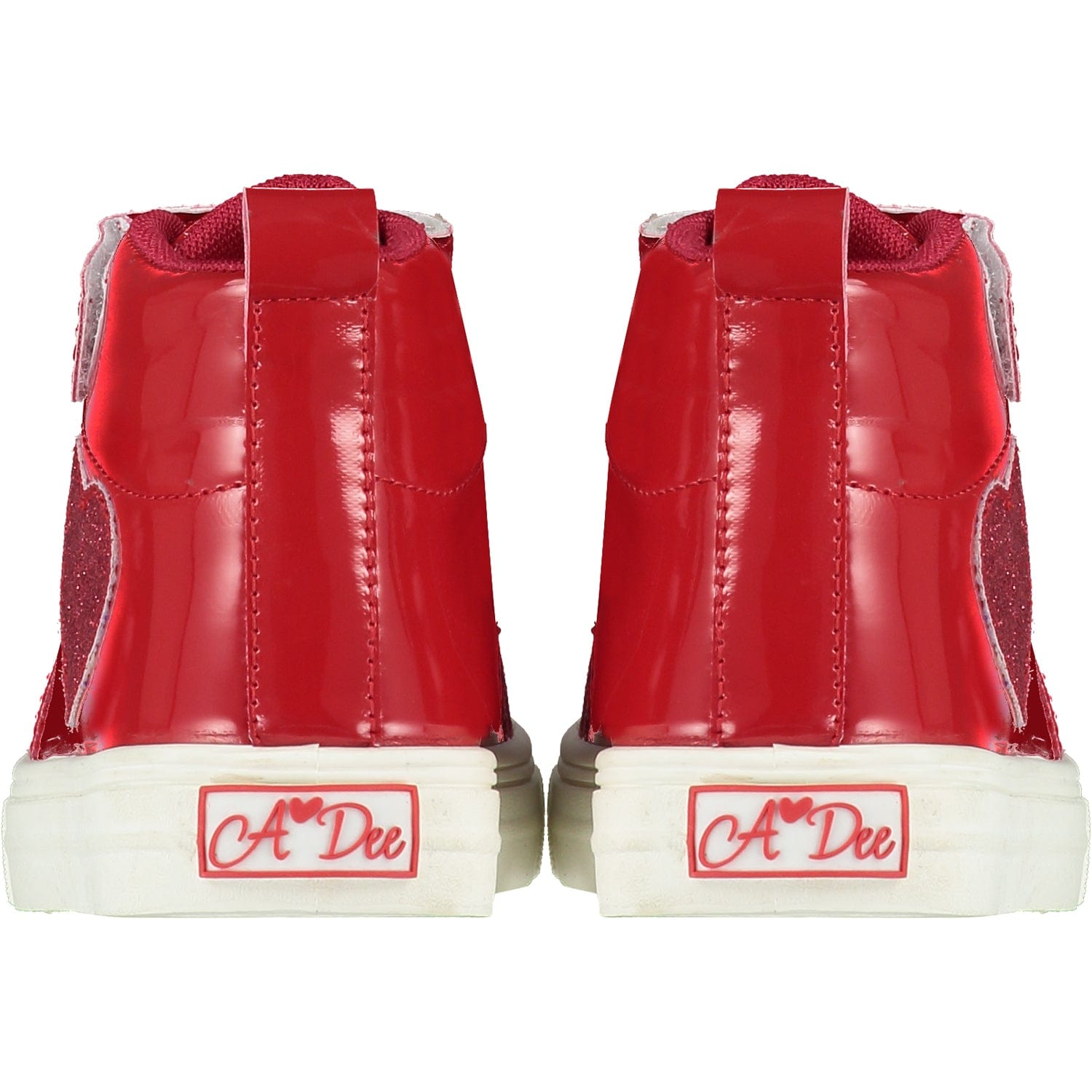 A DEE - Sweetheart Glitter High Top Trainers - Red
