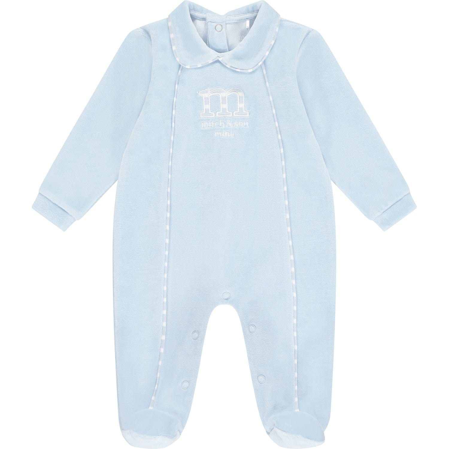 MITCH & SON - Mini Harlow Velour Babygrow - Blue