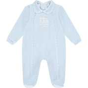 MITCH & SON - Mini Harlow Velour Babygrow - Blue