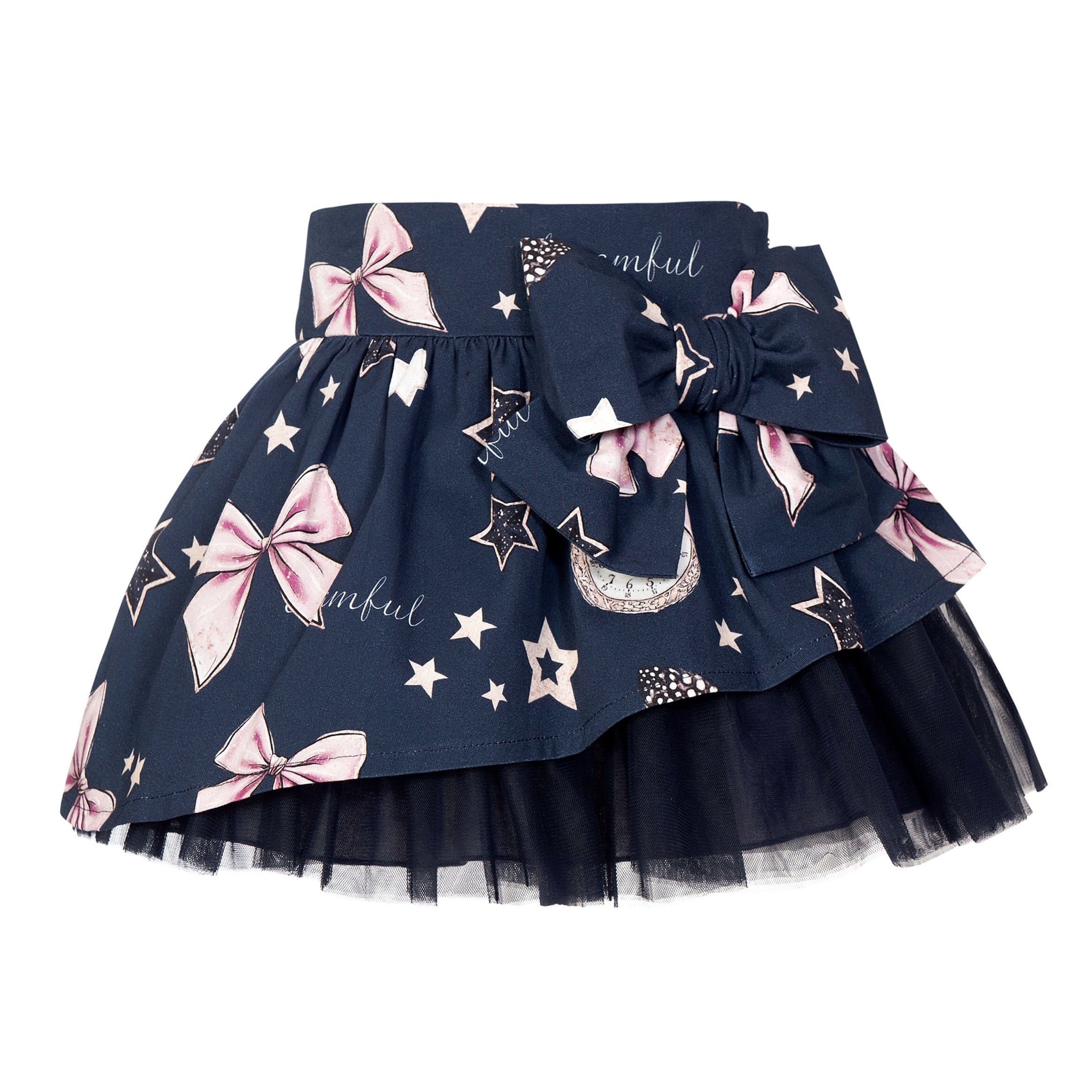BALLOON CHIC - Bows & Star  Skirt Set  - Blue
