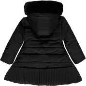A DEE - Padded Jacket With Faux Fur Hood - Black