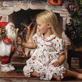 BLUEBELLS - Smocked Christmas Pyjamas - White